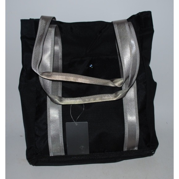 BMW Handbags - BMW Black Nylon Tote Bag Expandable Carry Bag w Side Pocket New